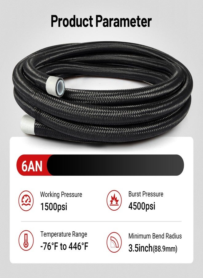EVIL ENERGY 6AN PTFE Fuel Line Kit,E85 Nylon Braided Fuel Hose 10FT PTFE LS Swap EFI Fuel Line Fitting Kit AN6 - Image 4