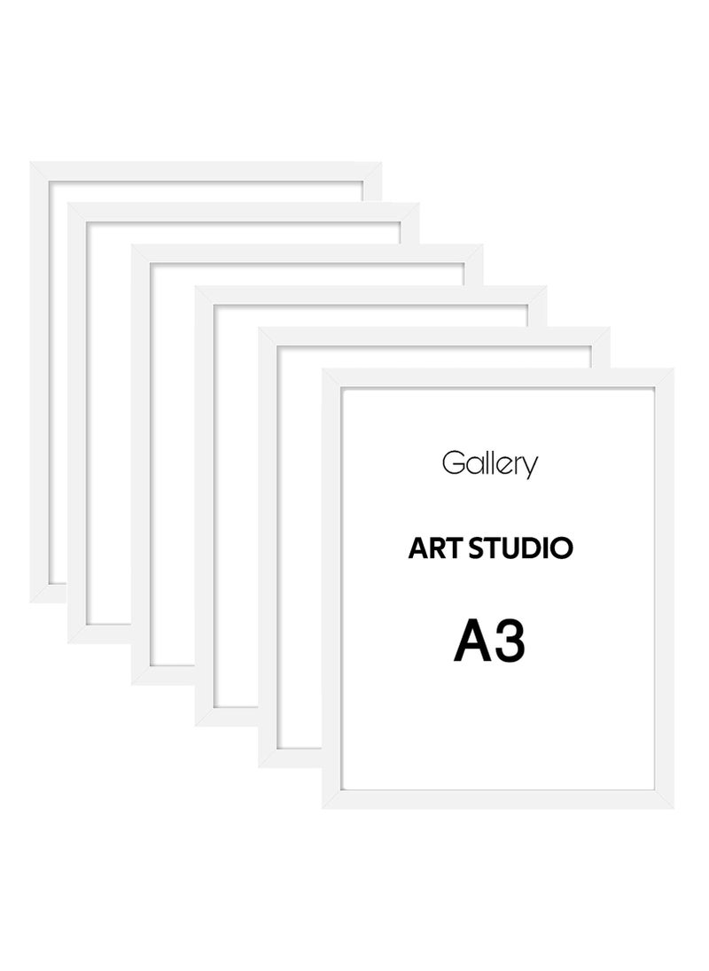 Generic A3 white photo frames, 6 pieces (30x40)  - Image 1