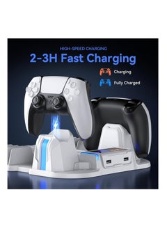PGTECH PS5 Slim Cooling Stand with Controller Charging Station for PS5 Slim Console(Digital/Disc), PS5 Slim Accessories Incl. 3 Levels Cooling Fan, 12 Pcs Game Storage for Playsation 5 Slim  - Image 4