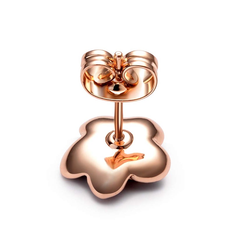 AllenCOCO Flower Stud Earrings Hypoallergenic for Women - 18K Gold Plated Rose Earrings for Sensitive Ears, Nickel Free - Image 3