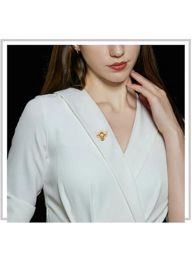 Goolsky Rhinestone Bee Brooch Pin for Women Girls Fashion Cute Yellow Black Crystal Honeybee Bumblebee Animal Insect Brooches Lapel Pins Dainty Dress Accessories Wedding Birthday Jewelry Gift  - Image 5