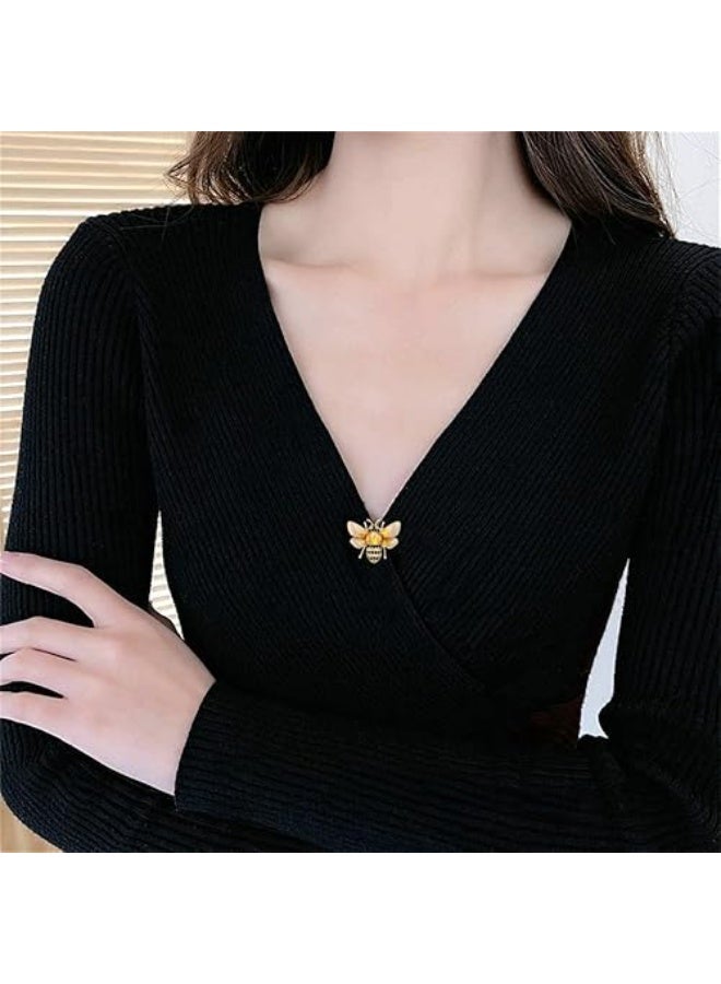 Goolsky Rhinestone Bee Brooch Pin for Women Girls Fashion Cute Yellow Black Crystal Honeybee Bumblebee Animal Insect Brooches Lapel Pins Dainty Dress Accessories Wedding Birthday Jewelry Gift  - Image 2