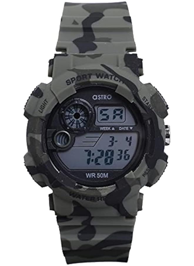 ASTRO - Men Watch Digital Display And Silicone Strap A21903 Pphb Green Camouflage - Image 1