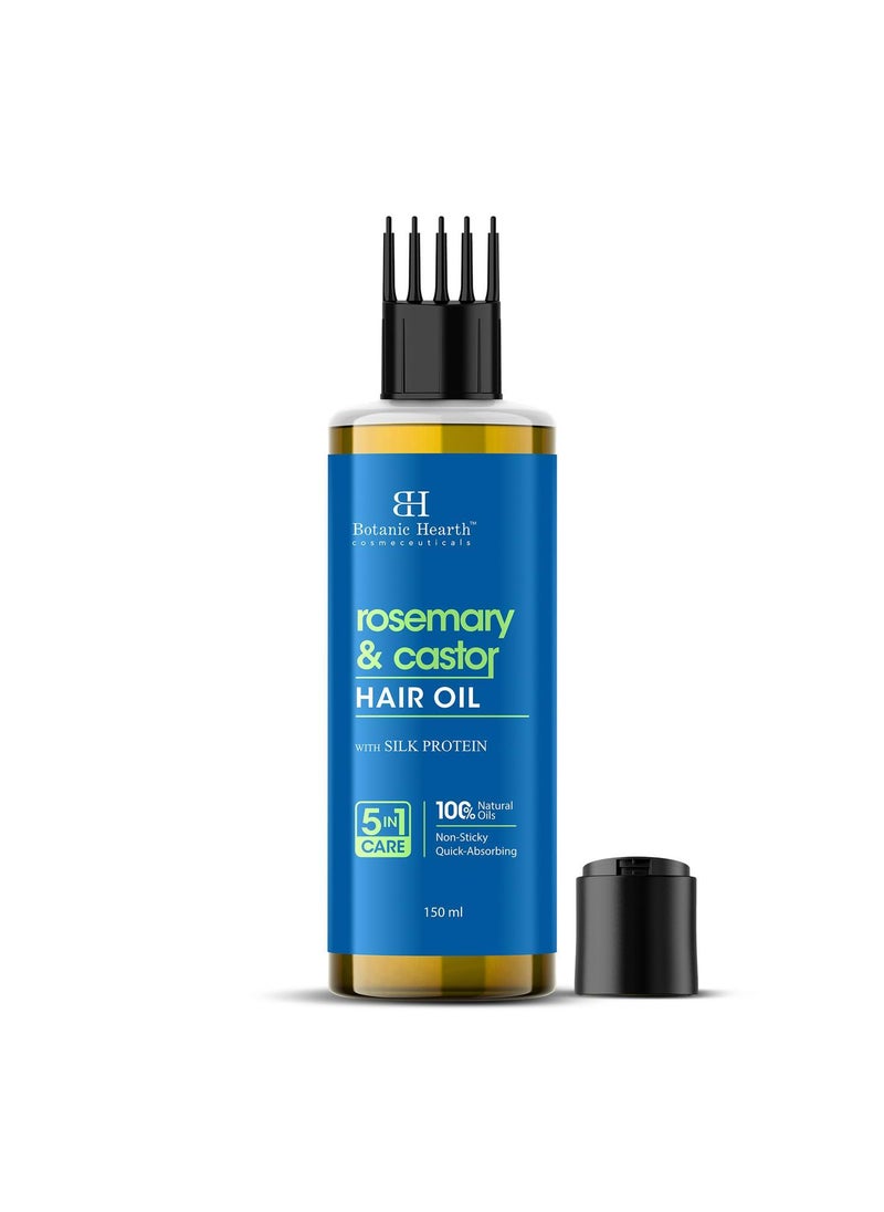 Botanic Hearth Botanic Hearth 100% Pure Rosemary & Castor Oil for Hair Growth | Stimulates Growth, Boosts Thickness, and Nourishes Scalp | 150 ml  - Image 2