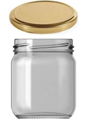 Paradise 10-Piece Glass Jar 210 cc with Lid - White/gold Lid - Mama Bebek 
