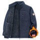 Generic plus size 2024 new mens fleece jacket sports hooded sweater jacket fleece-lined assault jacket liner shake grain Dark gray - Image 3