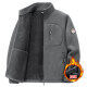 Generic plus size 2024 new mens fleece jacket sports hooded sweater jacket fleece-lined assault jacket liner shake grain Dark gray - Image 1