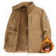 Generic plus size 2024 new mens fleece jacket sports hooded sweater jacket fleece-lined assault jacket liner shake grain Dark gray - Image 2