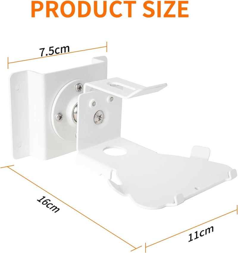 shinar Metal Wall Mount ONLY for Echo Show 5 (3rd Generation) - Swivels up to 360° / Tilts -70° / +70°,Mount Stand Compatible with Show 5 (3rd Gen) with Wiremanagement (White) - Image 2