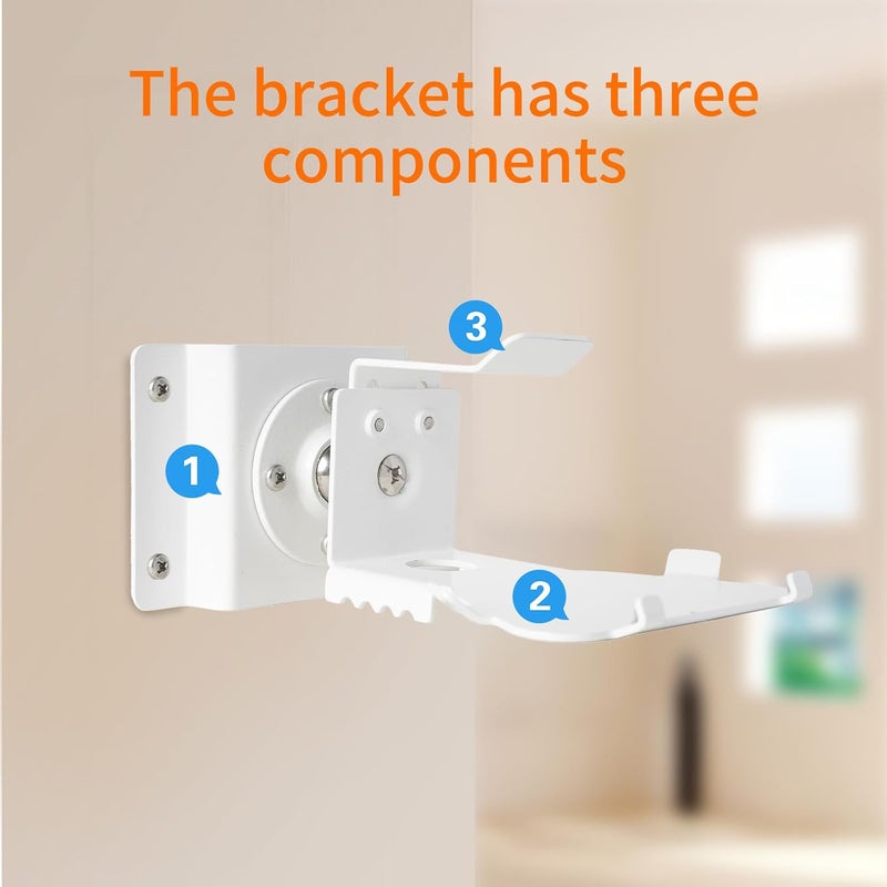 shinar Metal Wall Mount ONLY for Echo Show 5 (3rd Generation) - Swivels up to 360° / Tilts -70° / +70°,Mount Stand Compatible with Show 5 (3rd Gen) with Wiremanagement (White) - Image 5