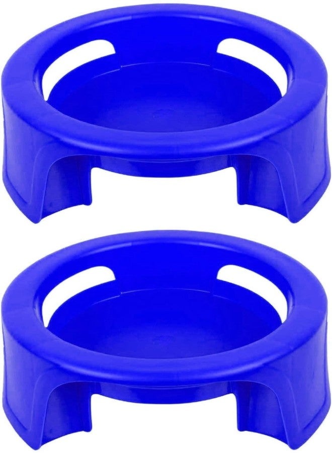 MAGICSPOON Multipurpose Unbreakable Plastic Matka Stand/Pot Stand (Blue, Pack of 2) - Image 1