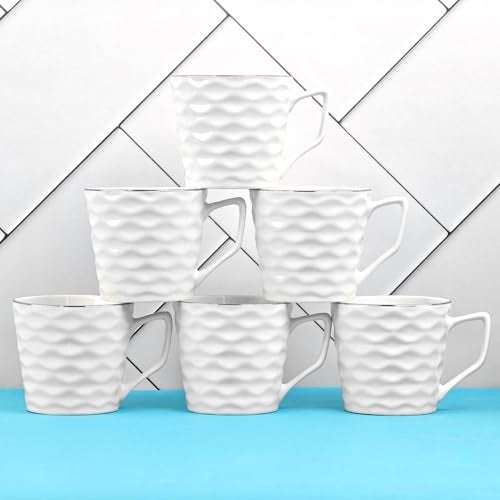 UPC U.P.C. Cup Set of 6 for Tea, Ceramic Tea Cups Set of 6, Microwave Safe Cup, Dishwasher Safe Cups, Bone-Ash Free Coffee Cup-150ml. - Image 3