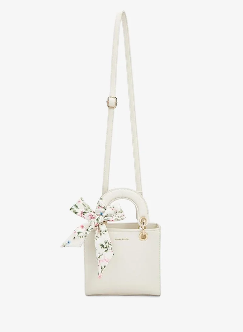 Flora Bella By Shoexpress Flora Bella Handbag With Scarf On Handle And Detachable Shoulder Strap
