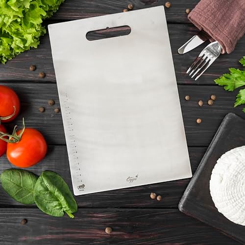 OGGN Stainless Steel Chopping Board, Durable Countertop Cutting Boards, Multipurpose Choppimg Pad, Fruits and Vegetables Cutter, Knife-Friendly Kitchen Essential for Cooking (25.4 X 17.8 cm) - Image 1