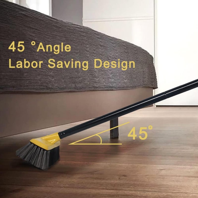 Lanhope Push Broom with Long Handle, Floor Brush 51.6 inch Soft Bristle Broom 12.2" Wide for Cleaning Bathroom Kitchen Patio Garage Deck Tile - Image 3