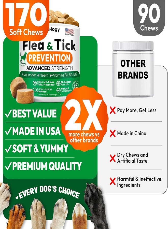 Petsology (2 Pack) Flea and Tick Prevention for Dogs Pills - 340 Chews - Natural Dog Flea & Tick Control - Oral Defense Treatment for Dogs Supplement - Vet Formulated - All Breeds & Ages - Made in USA - Image 5