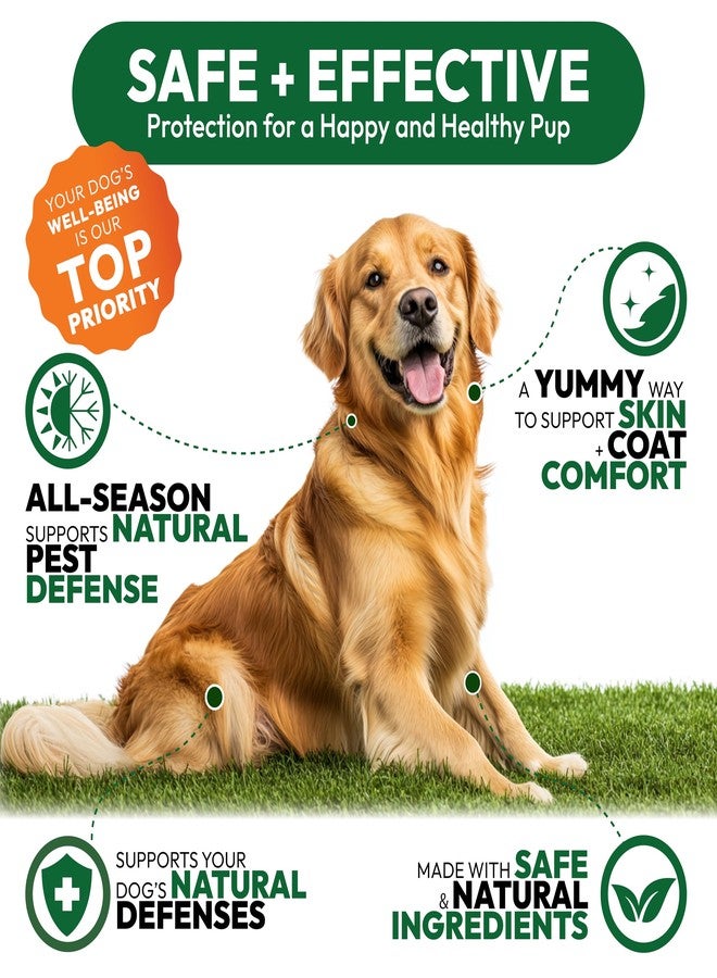 Petsology (2 Pack) Flea and Tick Prevention for Dogs Pills - 340 Chews - Natural Dog Flea & Tick Control - Oral Defense Treatment for Dogs Supplement - Vet Formulated - All Breeds & Ages - Made in USA - Image 4