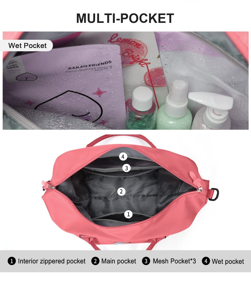 HYC00 Travel Duffel Bag,Sports Tote Gym Bag,Shoulder Weekender Overnight Bag for Women - Image 5