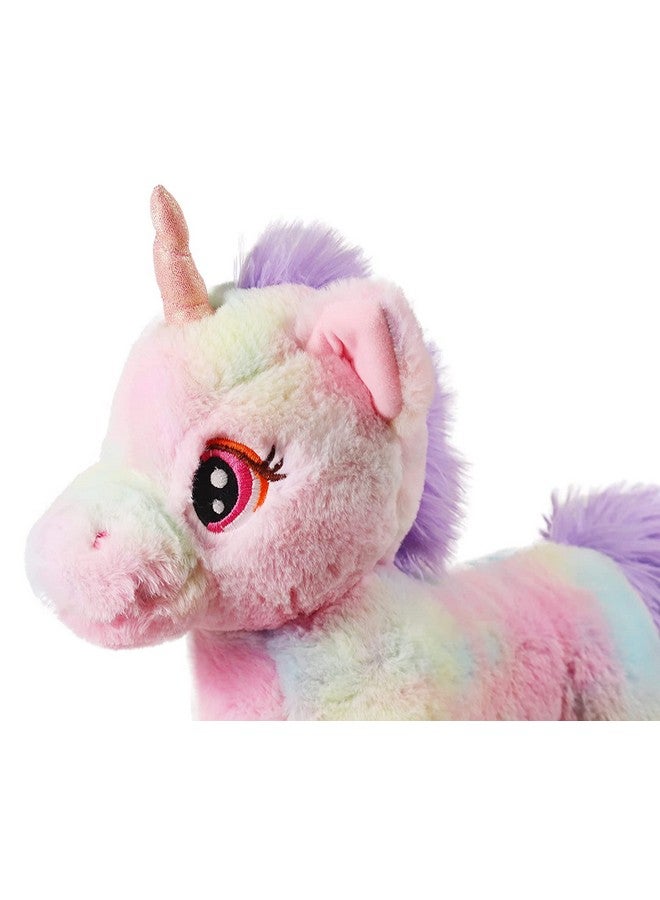 برنامج لعبة AVSHUB وحيد القرن الواقف مع قرن لامع من فرو قوس قزح، آمنة للأطفال، لعبة ناعمة للرضع من الأولاد والبنات، ألعاب ناعمة لتزيين المنزل | مقاس 40 سم | وردي | - Image 3