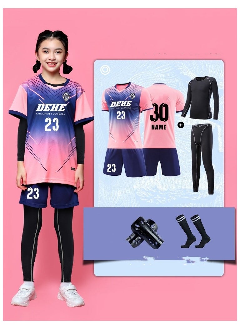 KUYING Children's High Elasticity Tight Fitting Clothing Sports Fitness Set Quick Drying Training Suit 