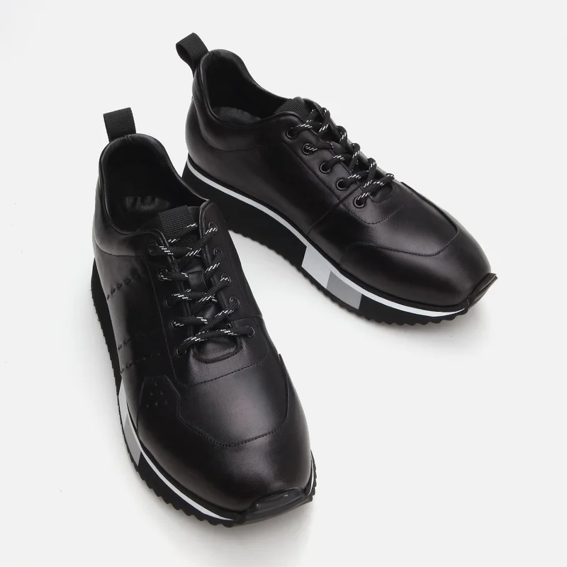 Hotiç 02AYH288590A100 GENUINE Leather Black Men's Sports Shoes
