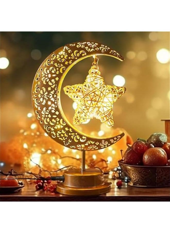 Arabest Moon Lamp, Ramadan Home Decor, USB Crescent Moon Star Light, Eid Mubarak Galaxy Lamp, Party Bedroom Table Lighting, Gifts for Kids and Family.  - Image 3