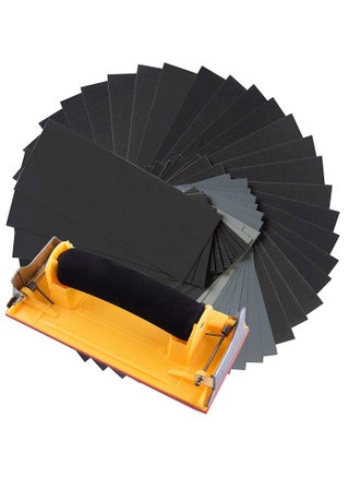 50 Pcs, Wet and Dry Sandpaper with Sanding Block Sander for Wood Furniture Finishing, Metal Sanding and Automotive Polishing 120 to 800 Assorted Grit Sanding Paper - pzsku/Z4D986DE27FE0CA57C135Z/45/_/1709863734/093792a0-4788-4bad-9580-ca644672662e