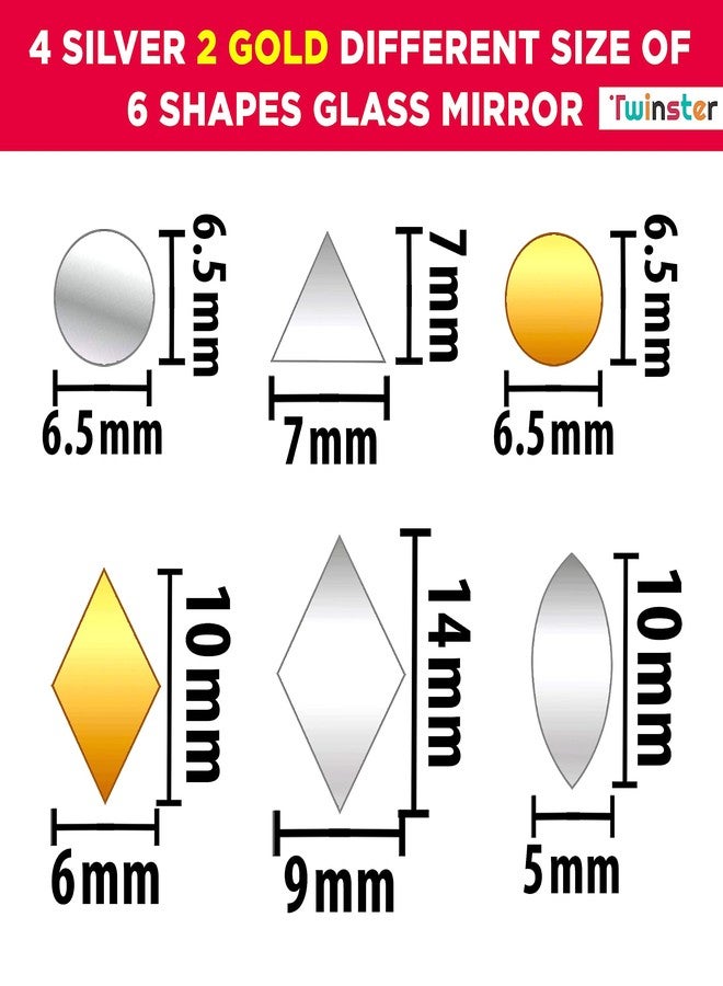 Twinster Mirrors for Craft Work (6 Different Shapes, 1000 Total Pieces) Lippan Art Craft Materials Kit Decorative Mirrors DIY Best Kit - Image 5