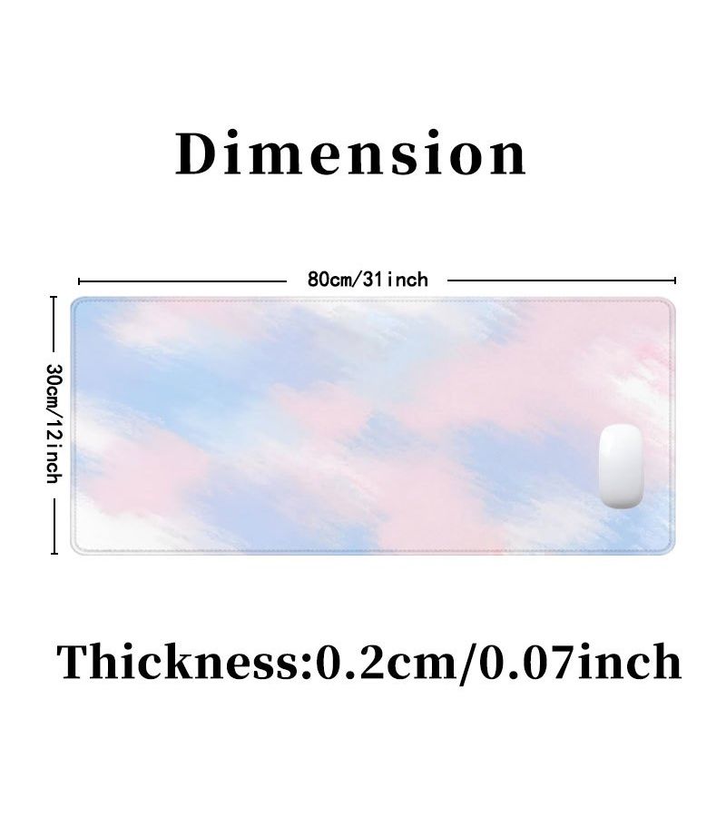 Large Non Slip Gaming Desk Mat XXL Mouse Pad 24x12 Inch 60x30cm Pastel Cloud Watercolor Gradient Desk Protector with Rubber Base Stitched Edge Compatible for Home Office Computer PC Laptop Ideal for Gamers Aesthetic Workspace Upgrade - Image 5
