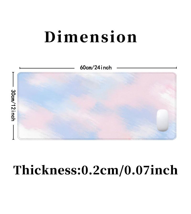 Large Non Slip Gaming Desk Mat XXL Mouse Pad 24x12 Inch 60x30cm Pastel Cloud Watercolor Gradient Desk Protector with Rubber Base Stitched Edge Compatible for Home Office Computer PC Laptop Ideal for Gamers Aesthetic Workspace Upgrade - Image 3