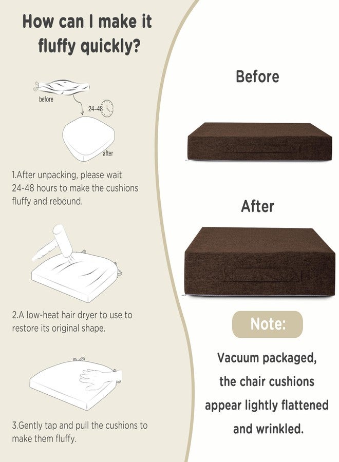 AddGrace Recliner Cushions for Elderly Thick Seat Cushion 20"x20"x4" Chair Pads with Non Slip Backing and Washable Cover for Couch Armchair Chairs Coffee - Image 5