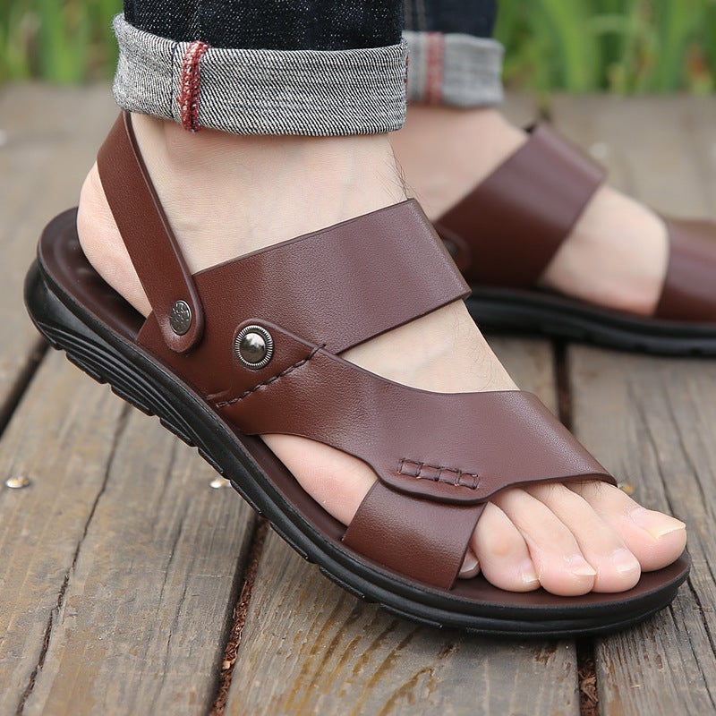 Sandals Men'S 2024 Summer Soft Soled Casual Beach Shoes Men'S Outerwear Anti-Slip Dual-Purpose Sandals And Slippers Trbottomy Dropshipping - Image 2