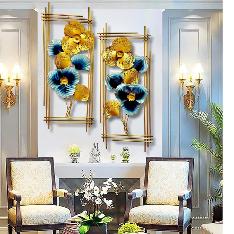 pranjals house pranjals house Wall Art Flower Metal Frame, Wall Sculpture for Living Room, Bedroom, Drawing Room, Office Wall Hanging for Home Decorative (Size 41x17 Inch) 01 - Image 4