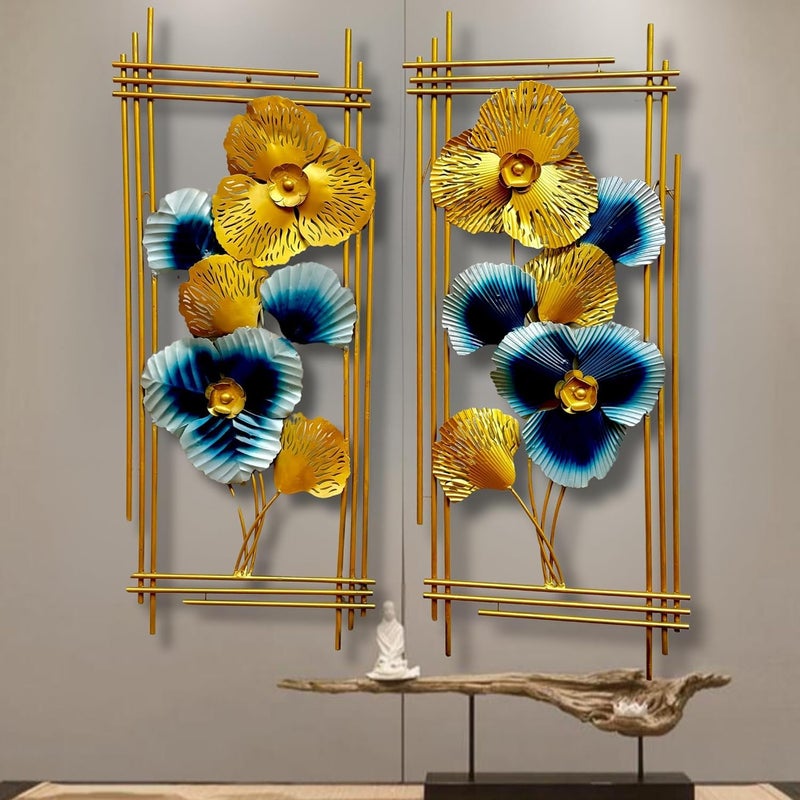 pranjals house pranjals house Wall Art Flower Metal Frame, Wall Sculpture for Living Room, Bedroom, Drawing Room, Office Wall Hanging for Home Decorative (Size 41x17 Inch) 01 - Image 3