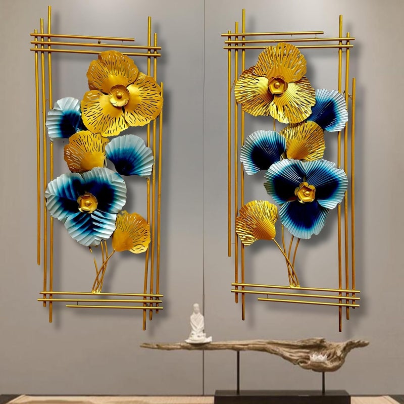 pranjals house pranjals house Wall Art Flower Metal Frame, Wall Sculpture for Living Room, Bedroom, Drawing Room, Office Wall Hanging for Home Decorative (Size 41x17 Inch) 01 - Image 5