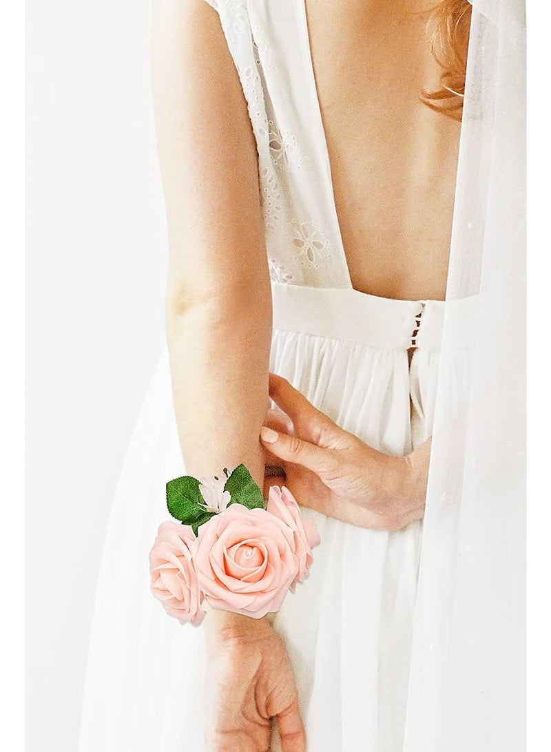 30 قطعة من زهور الورد الصناعية لمسة واقعية مع ساق، ورود من الفوم باللون الزهري الخفيف لتزيين باقات الزفاف، مراكز الطاولات، حفلات العروس، حفلات المنزل، ربيع، وتزيينات عيد الأم - Image 3