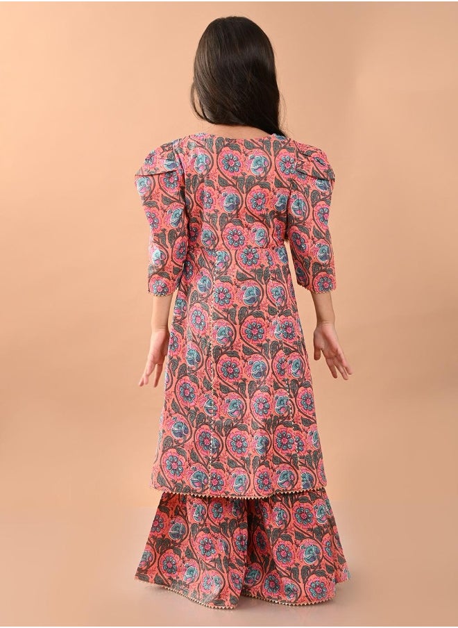LILPICKS طقم كورتا شارارا مطبوع  - Image 4