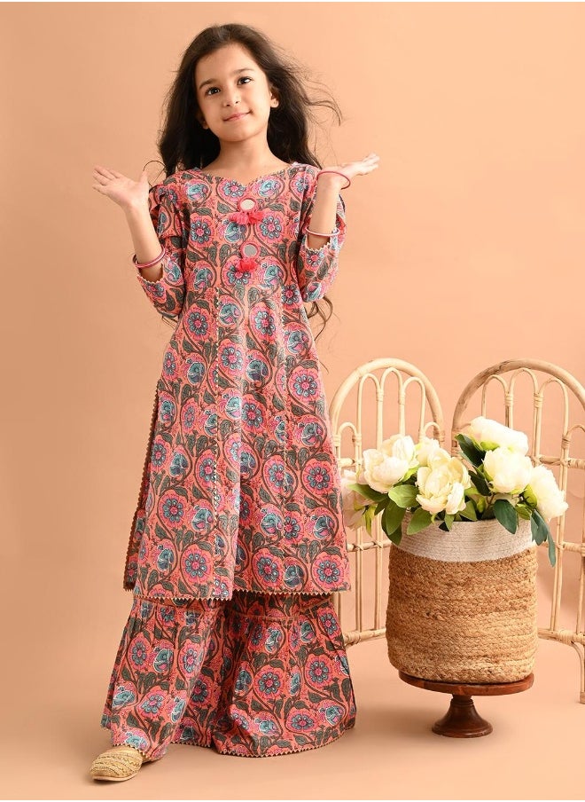 LILPICKS طقم كورتا شارارا مطبوع  - Image 2