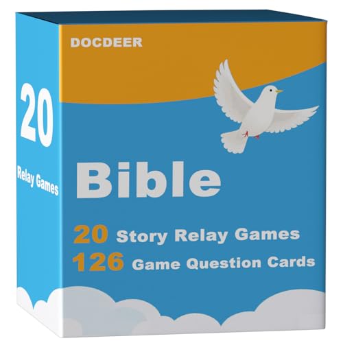 Docdeer 20 Famous Bible Story 126 Bible Quiz Question Game Cards Bible Relay Trivia Board Games Cards Bible Study Biblical Knowledge Trivia Christian Gifts for Women Men Families - Image 1