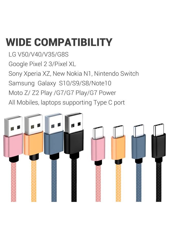 SUMPK USB C Cable 1ft 4-Pack, 3A Fast Charging USB A to USB C Cord Nylon Braided Compatible with Samsung Galaxy A10e A20 A20S A51, S20 S10 S9 S8, Note 10 9 8, Moto G7 G8,Pixel 3, LG V30… - Image 4