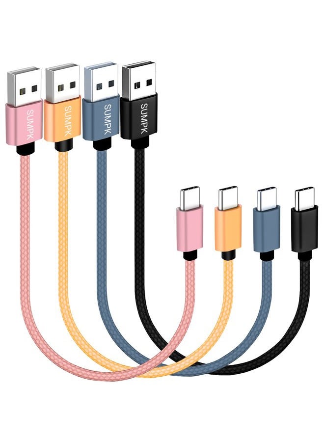 SUMPK USB C Cable 1ft 4-Pack, 3A Fast Charging USB A to USB C Cord Nylon Braided Compatible with Samsung Galaxy A10e A20 A20S A51, S20 S10 S9 S8, Note 10 9 8, Moto G7 G8,Pixel 3, LG V30… - Image 1