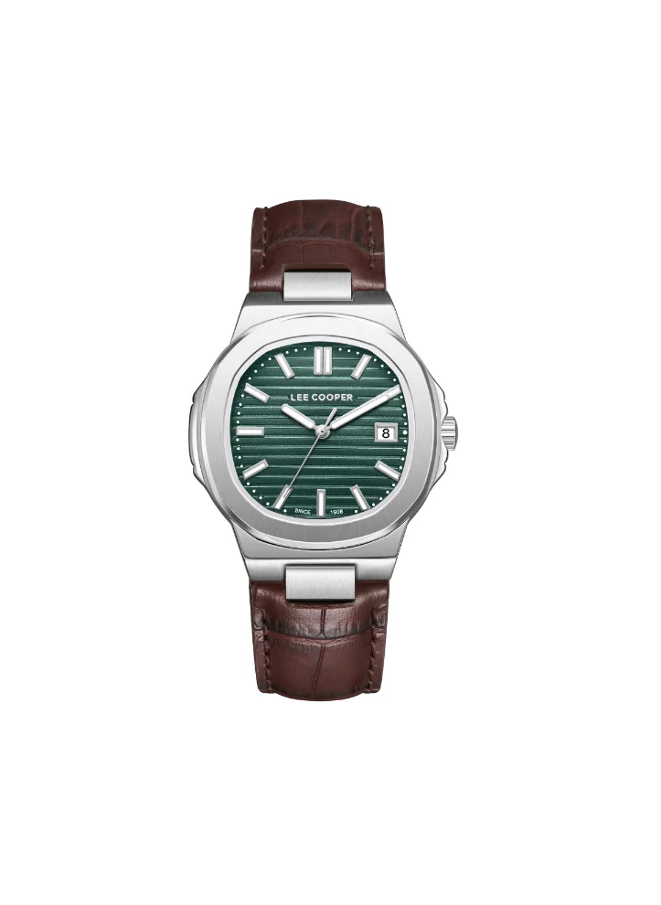 Lee Cooper LEE COOPER LC08107.374 Women's Analog Display Watch & Leather Strap Dark Brown