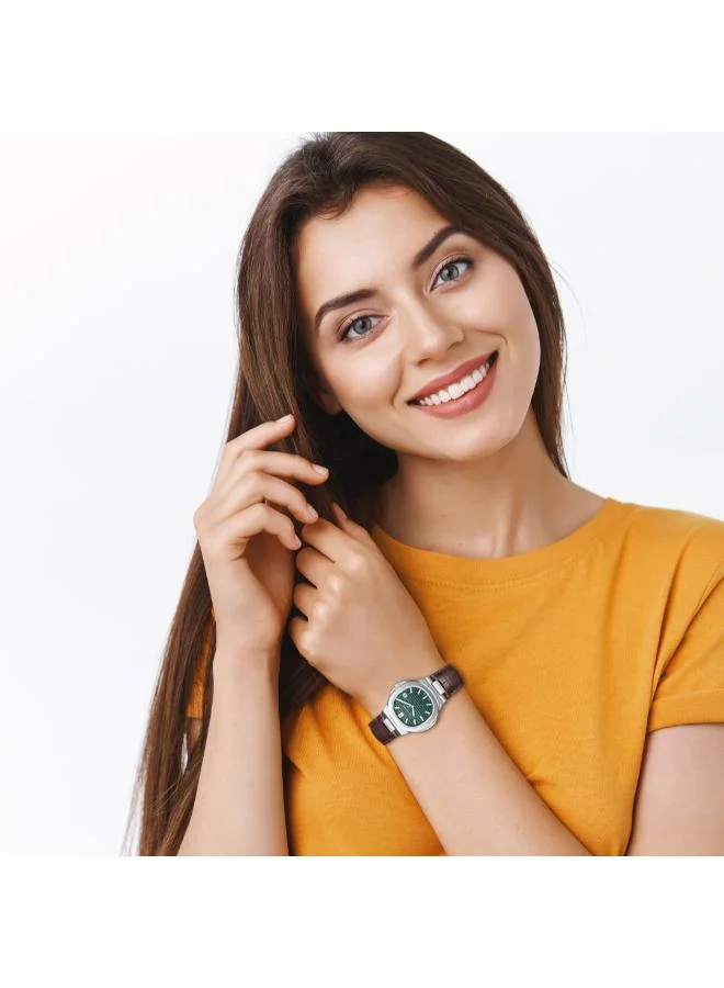 لي كوبر Women's Leather Analog Watch LC08107.374 - 35 mm