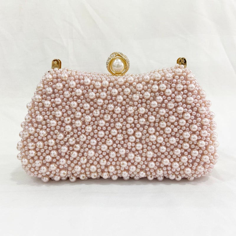Pearl Evening Bag Mouth Gold Bag Women'S Elegant Shoulder Beaded Banquet Handbag Cheongsam Dress Evening Pillow Handbag - Image 1