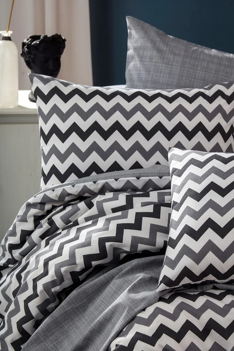 Bonjardin Home Single 100% Cotton Gray Duvet Cover Set
