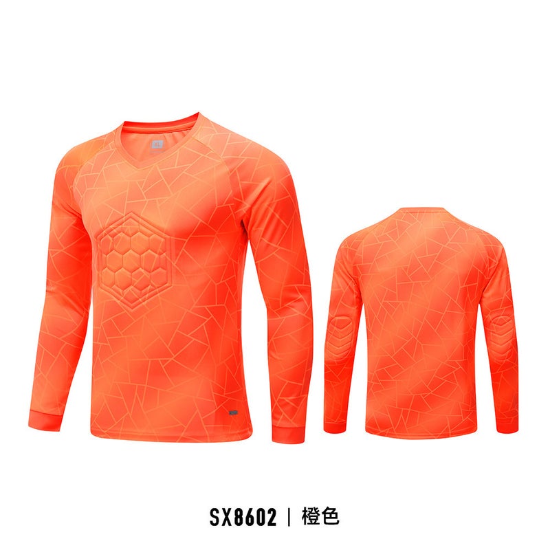 Generic Goalkeeper Jersey Equipment Mens Football Goalkeeper Clothing Tops and Trousers Printed Childrens Training Game Shorts Wholesale Sx8602-orange