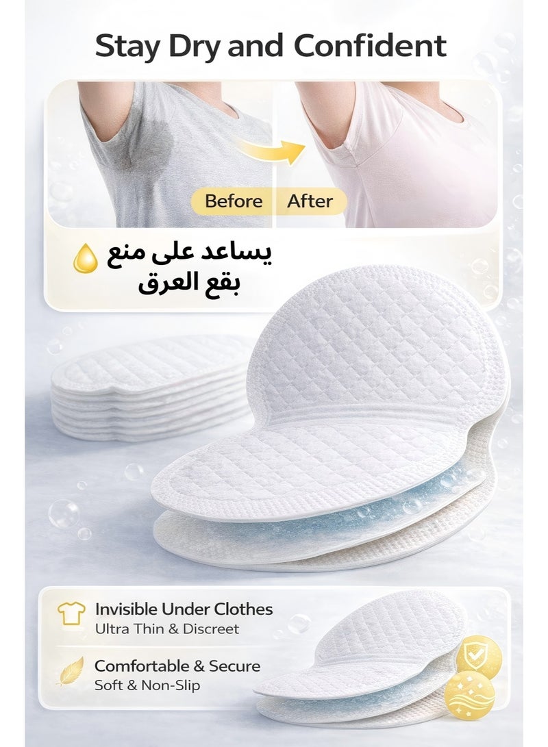 أيكبين IKBEN وسادات امتصاص العرق تحت الإبط – 60 قطعة، لاصقات مضادة للتعرق للاستعمال مرة واحدة، رقيقة وغير مرئية، مناسبة للرجال والنساء - Image 3