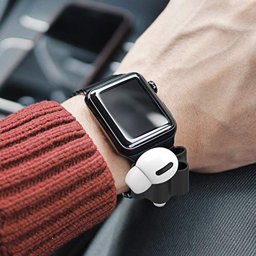iKammo Anti-Lost Silicone Watch Strap Holder for AirPod Pro 2/AirPod 3 2 1, Airpod Watch Band Holder, Airpod Accessories Holder for Sports Exercise Working(Black+White) - Image 4