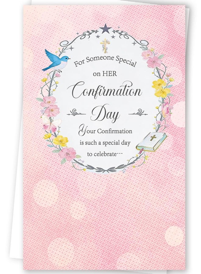 FANCYLUCKY Christian Confirmation Card for Teen Girls, Catholic Confirmation Day Card for Daughter Granddaughter Goddaughter - Image 1