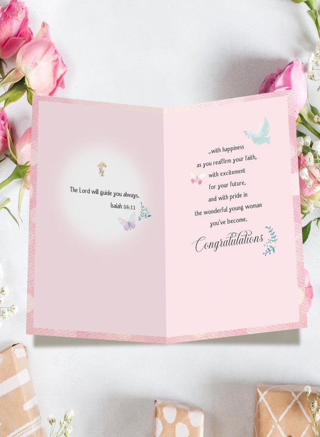 FANCYLUCKY Christian Confirmation Card for Teen Girls, Catholic Confirmation Day Card for Daughter Granddaughter Goddaughter - Image 2